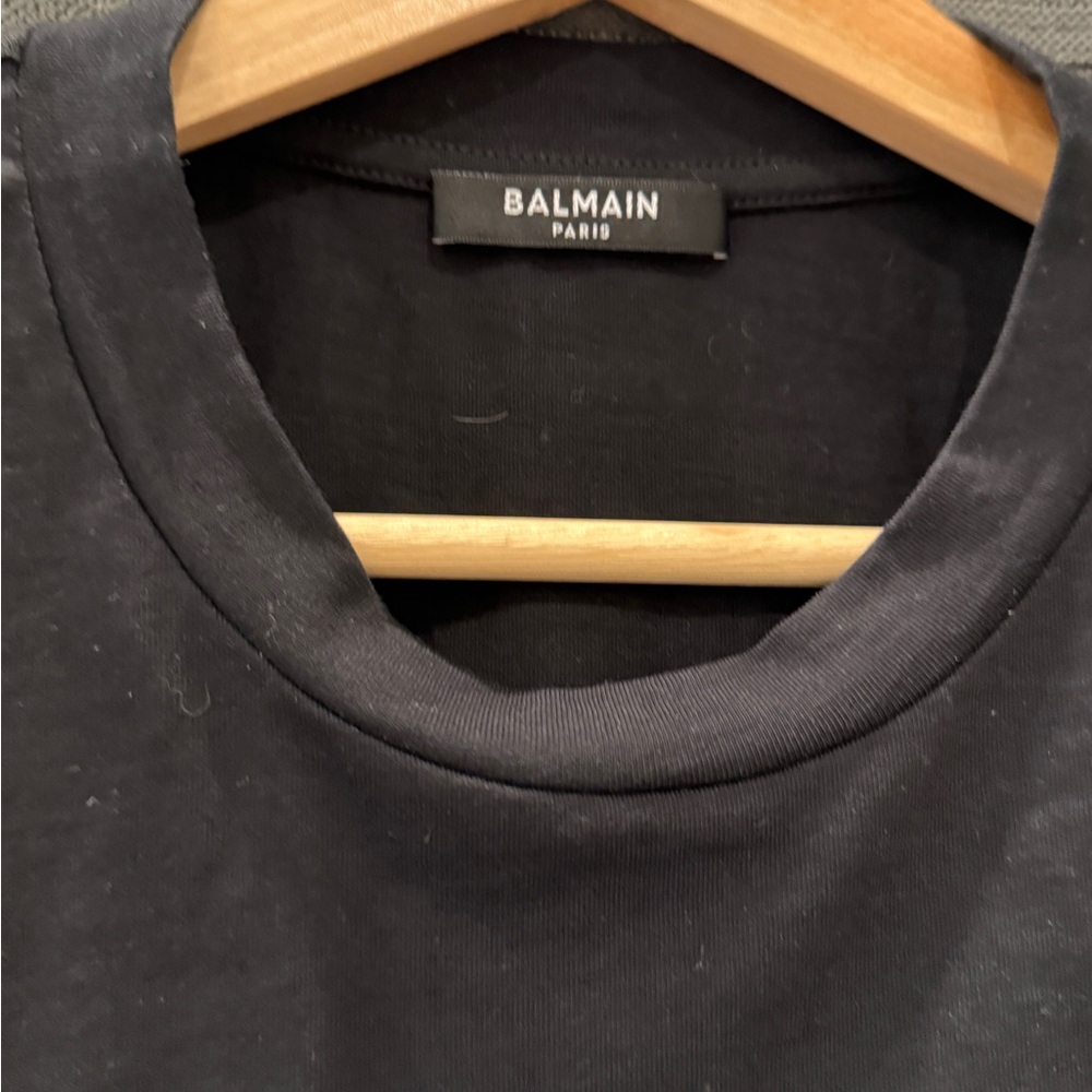 Balmain Logo Detailed Cropped T-Shirt black size XS - Picture 2 of 4